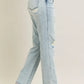 Judy Blue Full Size Mr Repair Stitch Detail Destroy Single Cuff Bf Jeans Plus Size - DAVERRI FASHIONS