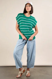 VERY J Striped Knit Sweater Vest Top | Sweaters Daverri Fashions