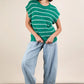 VERY J Striped Knit Sweater Vest Top