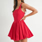 MABLE Poplin Square Neckline Bubble Mini Dress