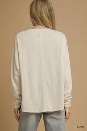 Umgee Textured Knit Long Sleeve Top | Tops Daverri Fashions