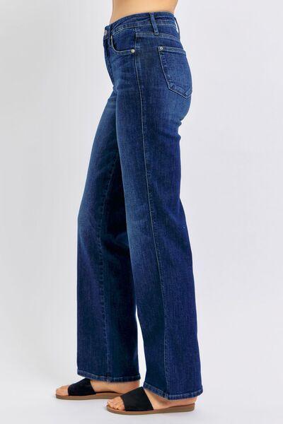 Judy Blue Full Size Tummy Control Straight Jeans - DAVERRI FASHIONS
