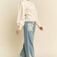 Davi & Dani Lace Applique Wide Leg Jeans - DAVERRI FASHIONS