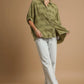 Umgee Jacquard Heart Collared Shirt Shirts