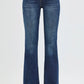 RISEN Full Size Tummy Control Mid Rise Flare Jeans Plus Size DARK