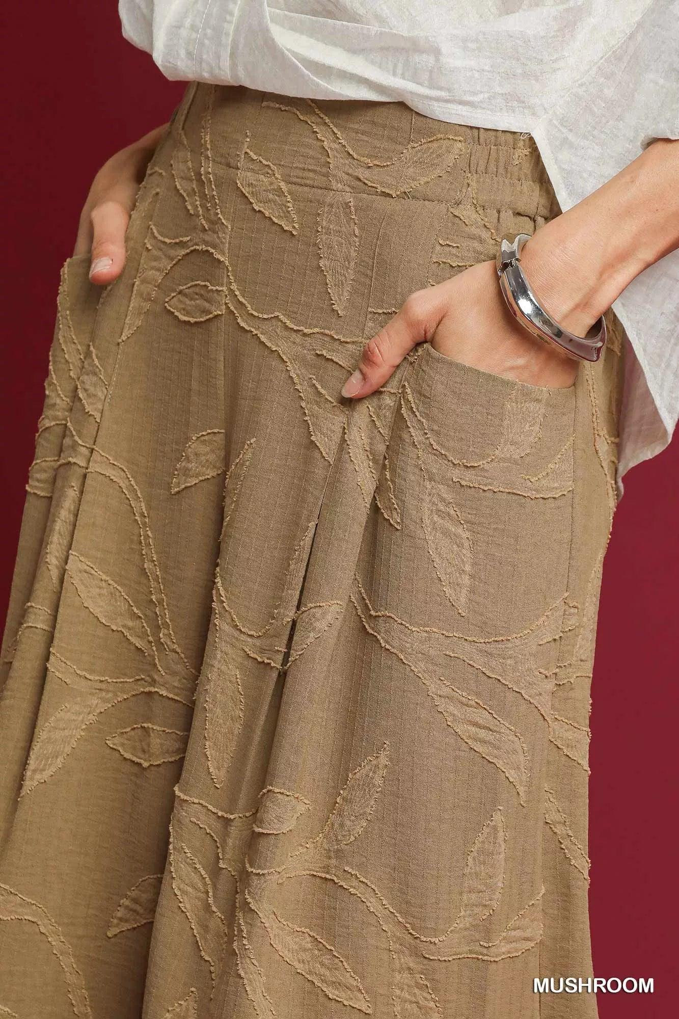 Umgee Jacquard Wide-Leg Pants - DAVERRI FASHIONS