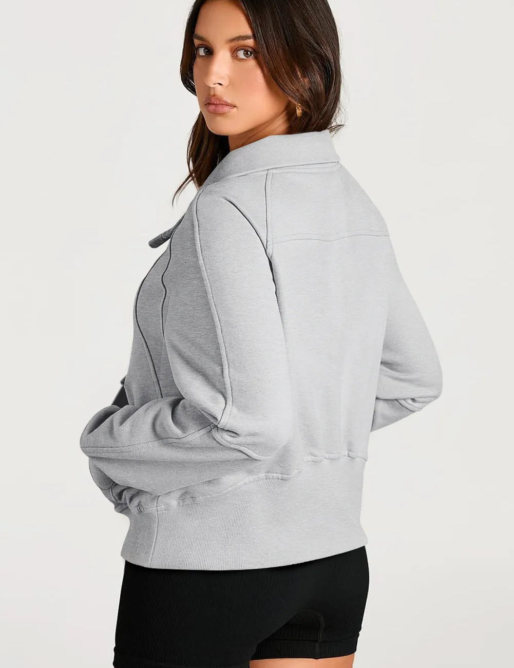 Half Zip Long Sleeve Sweatshirt | Sweatshirts Daverri Fashions