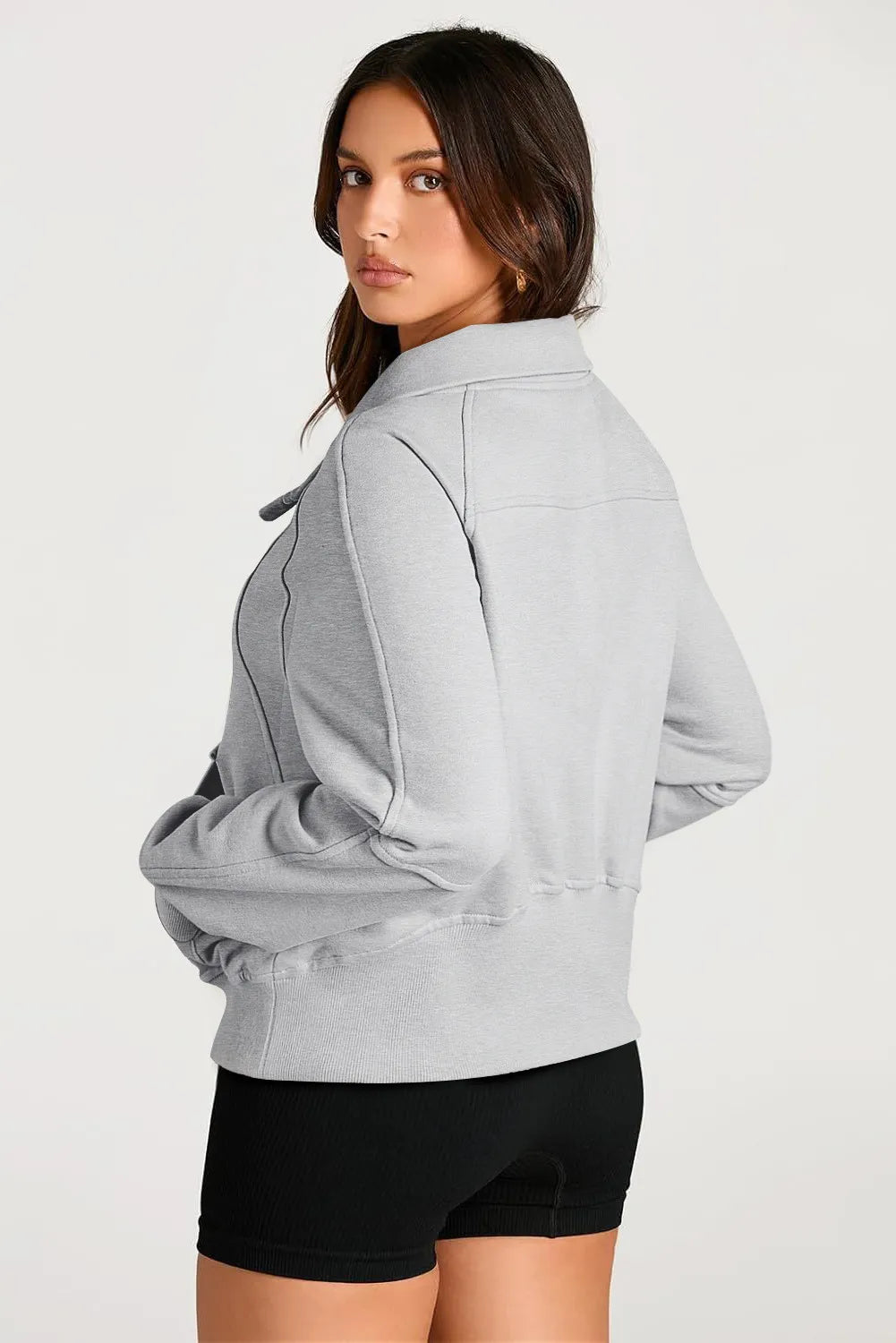 Half Zip Long Sleeve Sweatshirt | Sweatshirts Daverri Fashions