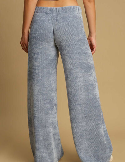 Umgee Elastic Waist Wide Leg Pants