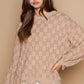 POL Checkered Distressed Edge Sweater Mocha Beige