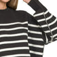 Zenana Exposed Seam Striped Oversized Sweater Sweaters