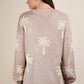 VERY J Palm Tree Graphic Oversized Knit Sweater Sweaters