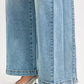 RISEN Mid Rise Wide Barrel Transferable Leg Snap Jeans - DAVERRI FASHIONS