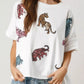 Sequin Tiger Round Neck T-Shirt - DAVERRI FASHIONS