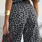 Leopard Print High-Waisted Denim Shorts - DAVERRI FASHIONS