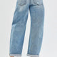 RISEN Full Size Slouchy Ankle Length Barrel Jeans with Cuffs Plus Size - DAVERRI FASHIONS