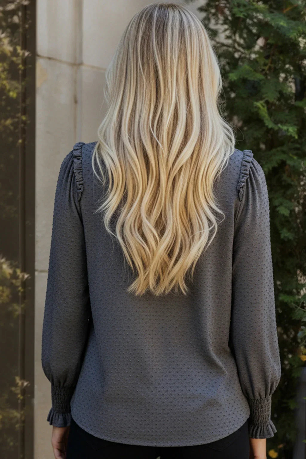 Smoky Sweetheart Ruffled Blouse | Daverri Fashions