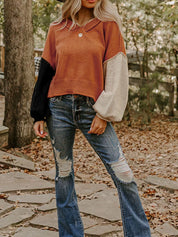 Ribbed Hem Long Sleeve Sweater | Sweaters Daverri Fashions