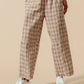 SO ME Check Plaid Wide Leg Pants with Big Patch Pockets