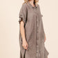 Mittoshop Mineral Wash Cotton Gauze Mini Shirt Dress - DAVERRI FASHIONS