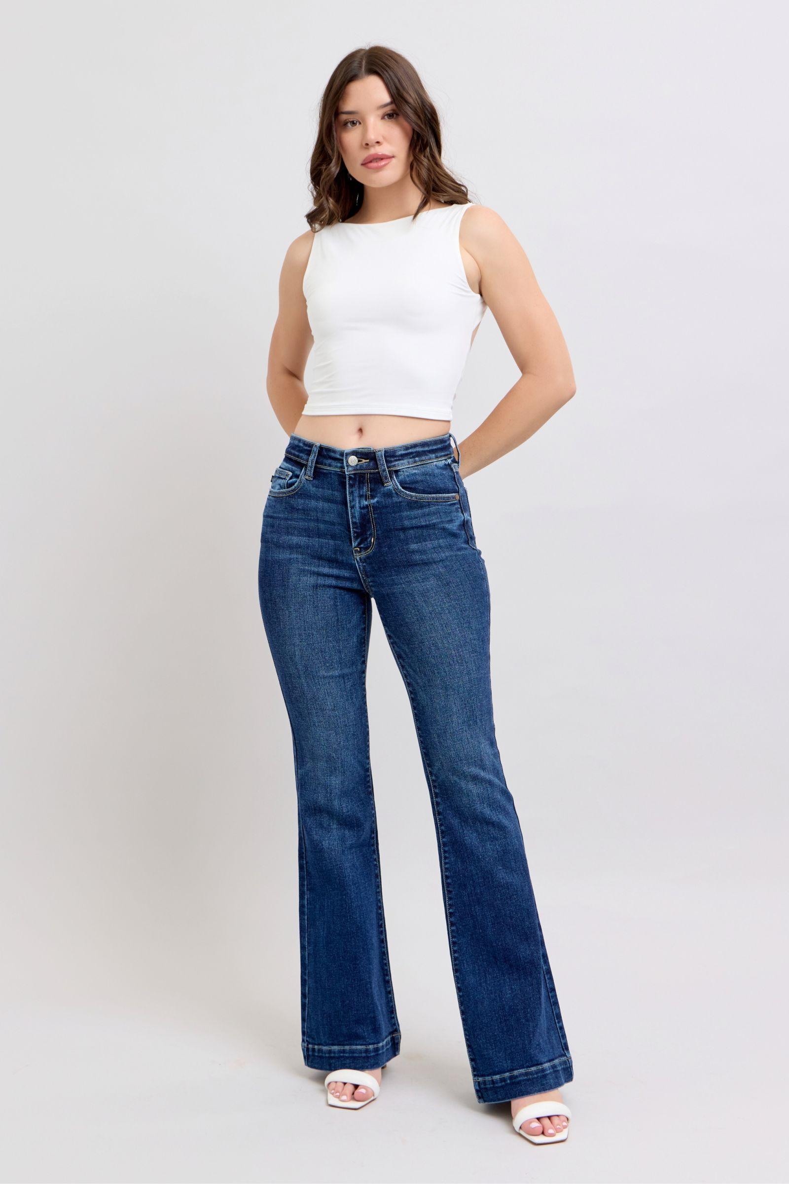 Judy Blue High Rise Flare Jeans with Pockets | Jeans Daverri Fashions