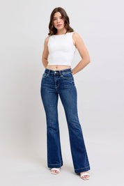 Judy Blue High Rise Flare Jeans with Pockets | Jeans Daverri Fashions