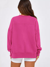 Slit Round Neck Dropped Shoulder Sweatshirt | Sweatshirts Daverri Fashions