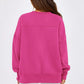 Slit Round Neck Dropped Shoulder Sweatshirt - DAVERRI FASHIONS