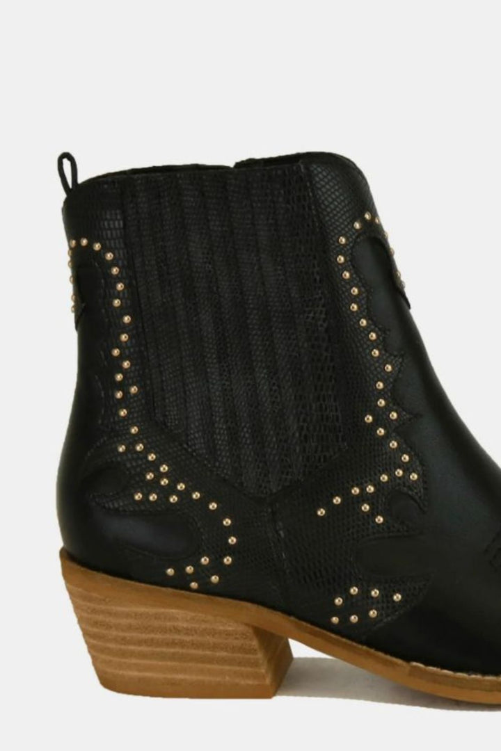 Beast Fashion Studded Detail Point Toe Boots Footwear