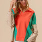 BiBi Colorblock Exposed Seam French Terry Sweatshirt - DAVERRI FASHIONS