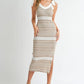MABLE Striped Rib Knit Midi Dress Midi Dresses