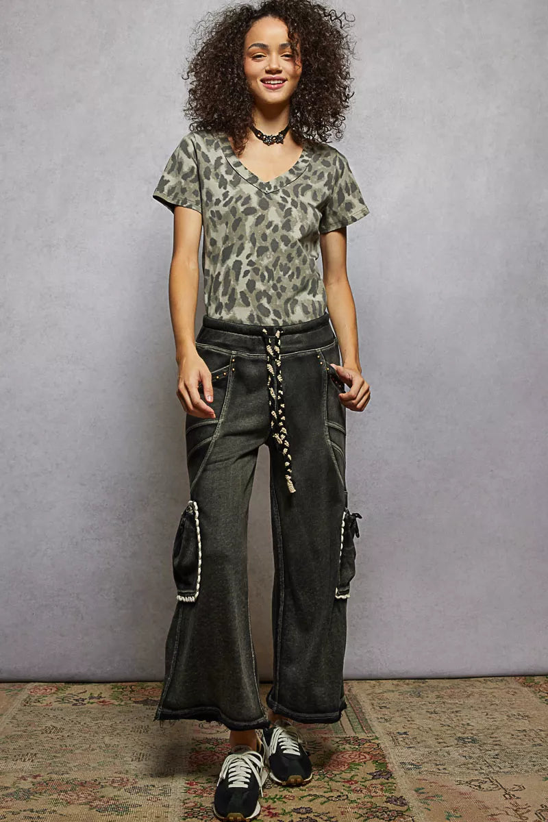 POL Printed V-Neck Short Sleeve T-Shirt | T-Shirts Daverri Fashions