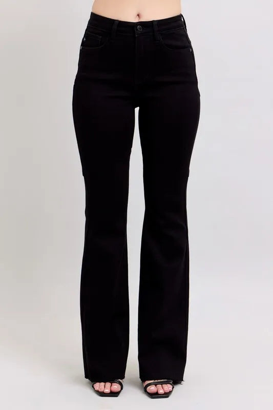 Judy Blue Full Size High Waist Star Seam Detail Flare BK Jeans