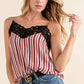 And The Why Stripe Print with Lace Cami