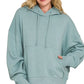 Zenana Oversized Fleece Kangaroo Pocket Hoodie - DAVERRI FASHIONS
