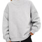 Light gray oversized mock neck dropped shoulder sweatshirt