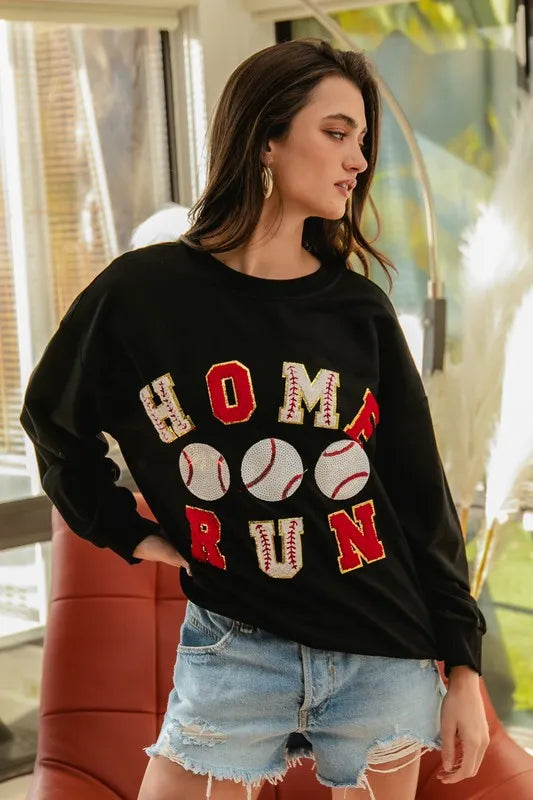 BiBi Baseballs Homerun Patches French Terry Sweatshirt Sweatshirts