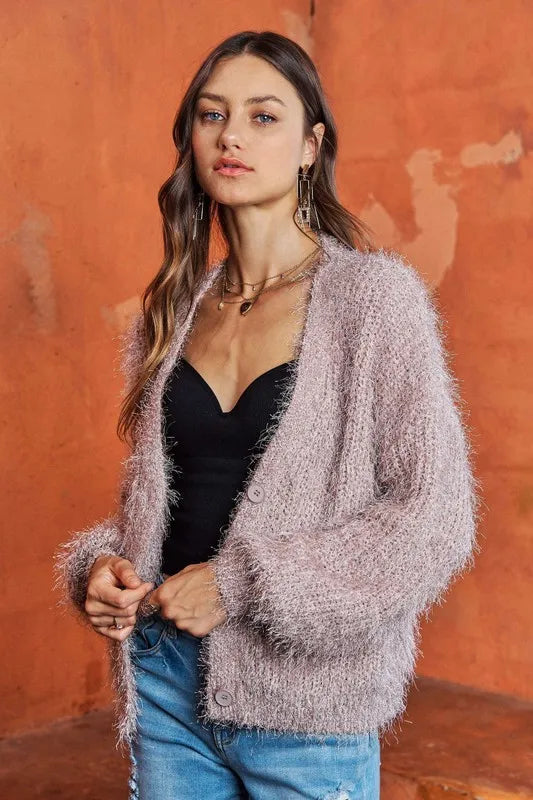 ADORA Fuzzy Sweater Cardigan Cardigans