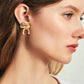 Gold Plated Bow Stud Earrings - DAVERRI FASHIONS