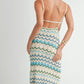 MABLE Lightweight Pointelle Chevron Knit Maxi Dress