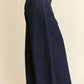 Davi & Dani Patch Pocket Wide Leg Culotte Jeans - DAVERRI FASHIONS