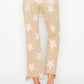 RISEN Full Size High Rise Star Printed Frayed Hem Jeans - DAVERRI FASHIONS
