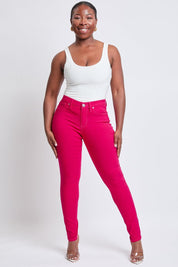 YMI Jeanswear Hyperstretch Mid-Rise Skinny Jeans Neon Pink L Jeans