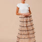 SO ME Layered Ruffled Tulle Maxi Skirt Maxi Skirts