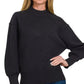 Zenana Viscose Mock Neck Exposed Seam Sweater - DAVERRI FASHIONS