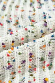 Twisted Confetti Boat Neck Sweater - DAVERRI FASHIONS