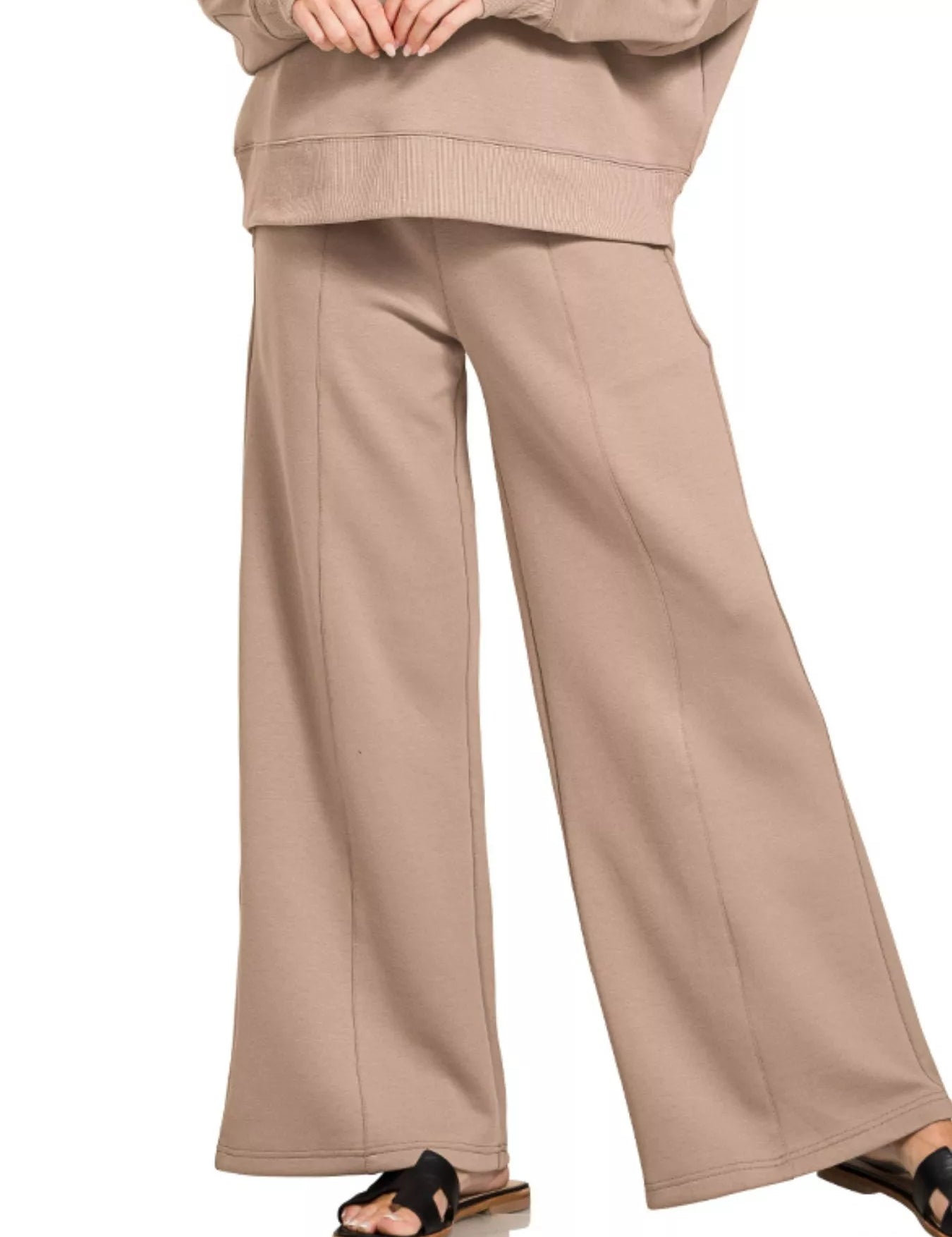 Zenana Scuba Collared Pullover and Pants Set | Daverri Fashions