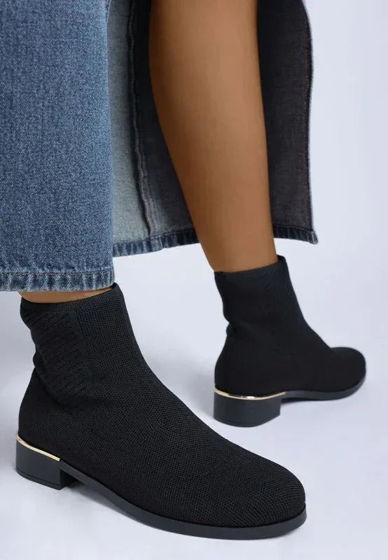 Rosamund Knitted Sock Boots - DAVERRI FASHIONS