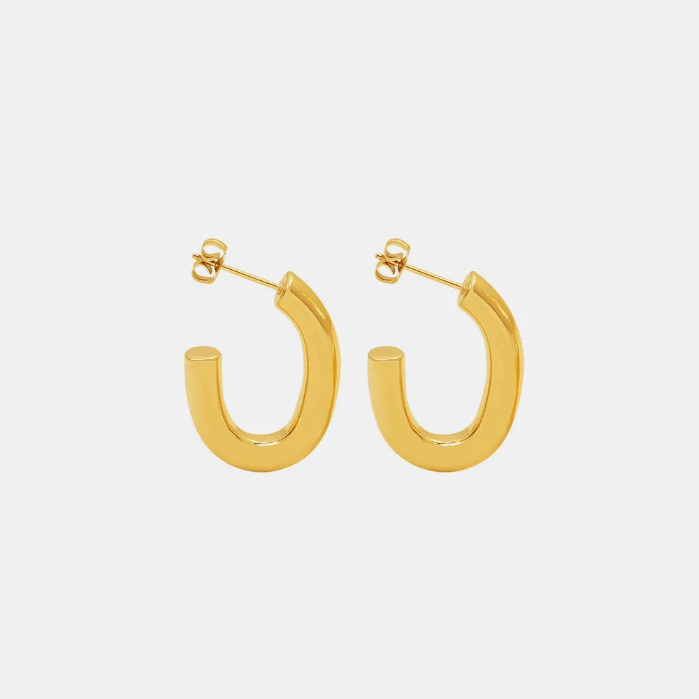 Gold One Size Titanium Steel Gold-Plated Earrings | Earrings Daverri Fashions