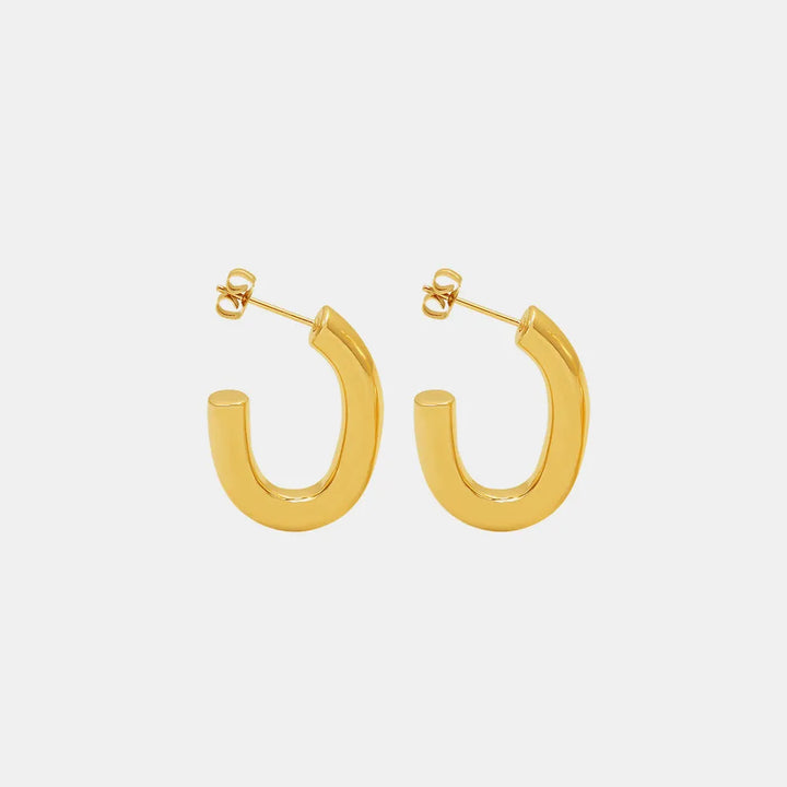 Gold One Size Titanium Steel Gold-Plated Earrings | Earrings Daverri Fashions